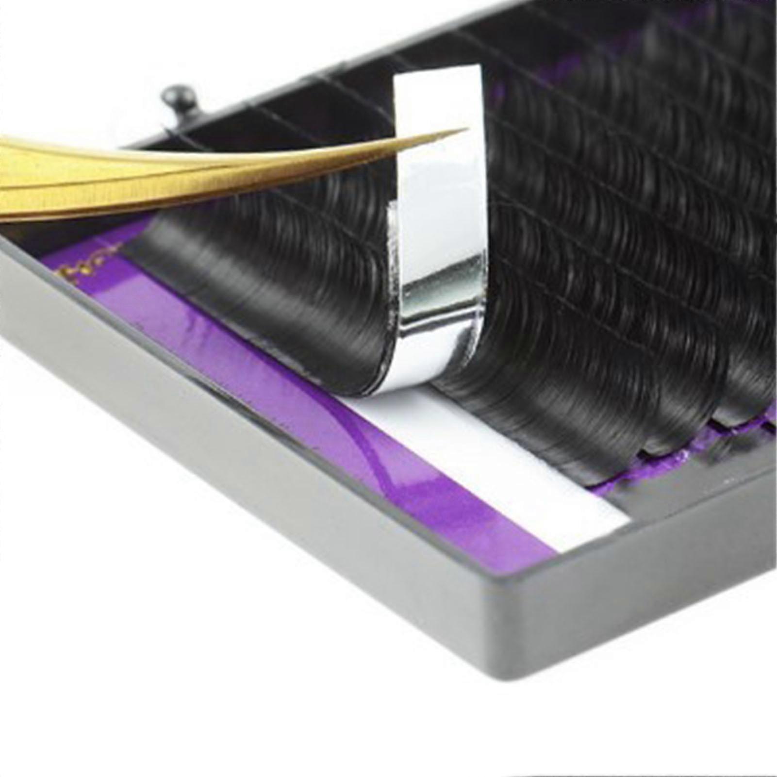 16 Rows D Curl Grafting Fake Eyelashes Matte Carbon Black 0.15 0.51in