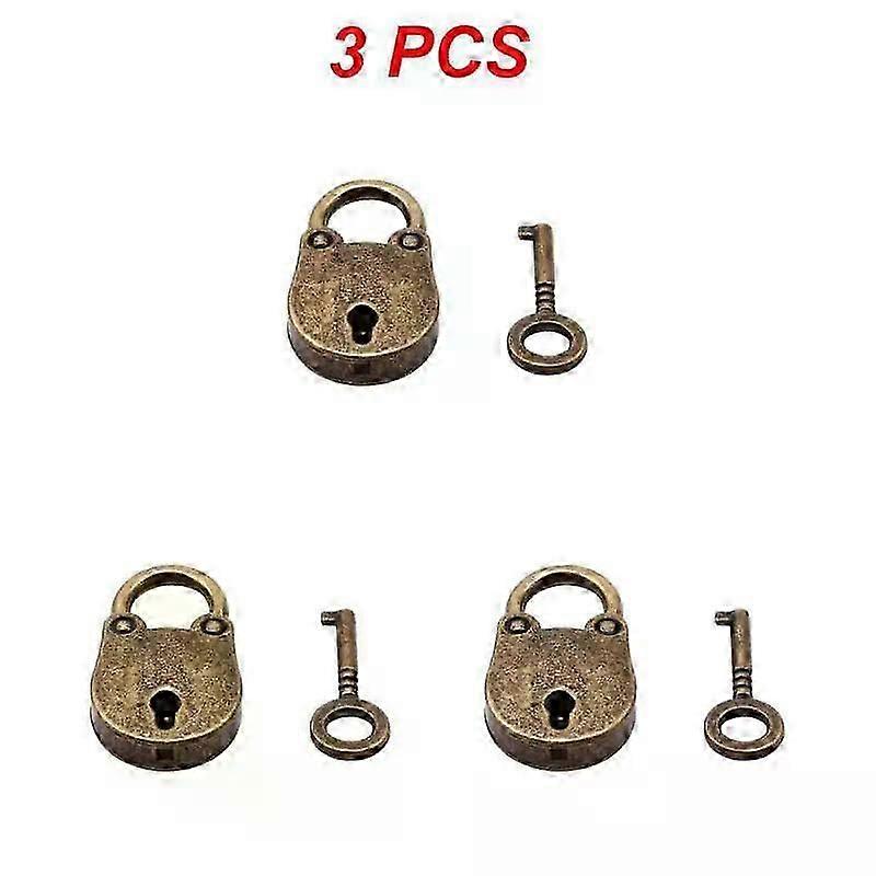 1~5PCS Bronze Vintage Old Antique Style Mini Archaize Padlocks Key Lock With Key Lock Home Usage Hardware Decoration