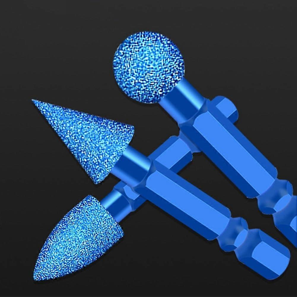 Emery Coated Hex Shank Grinding Heads For Rust Removal, Jade Engraving And Smoothing On Metal And Hard Stone 7Piece Set