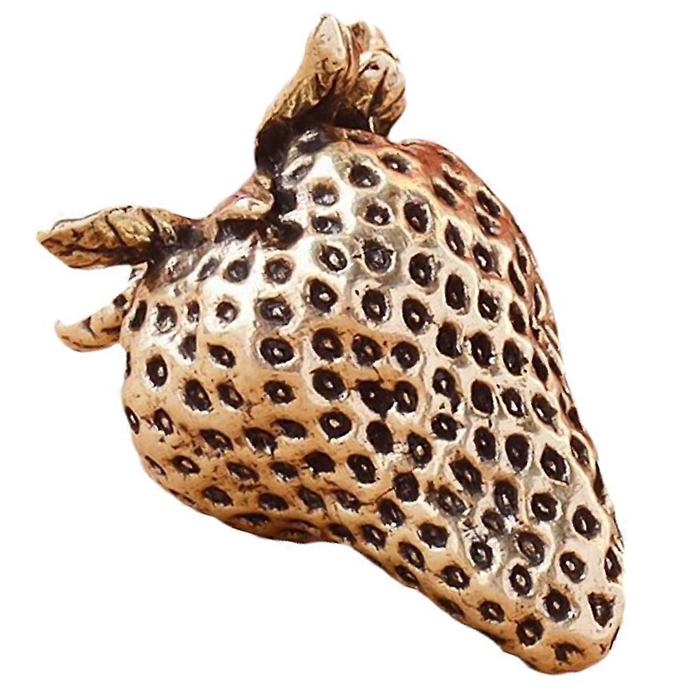 Brass Strawberry Statue for Decor 4Pcs Tabletop Ornament