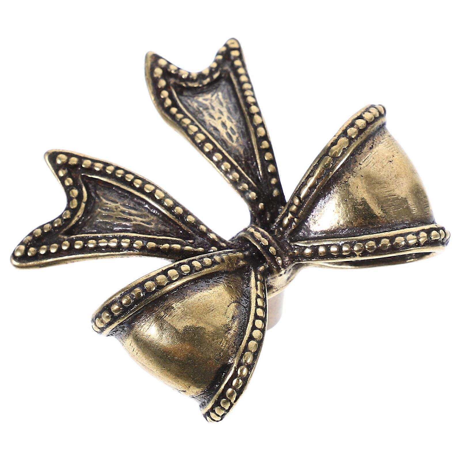 Bow Handle Brass Drawer Knobs for Dresser Use in Coffee Color