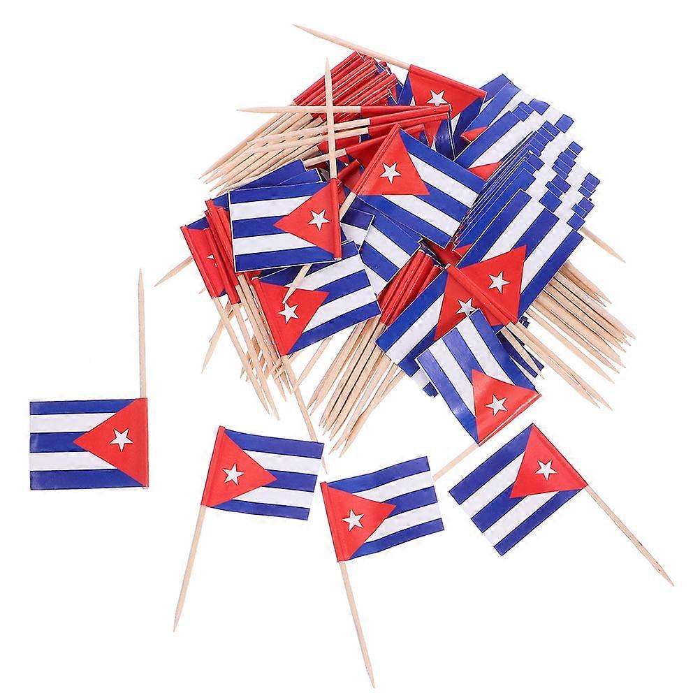 Cake Toothpicks for Decor 200Pcs Multi National Flag Wood Picks