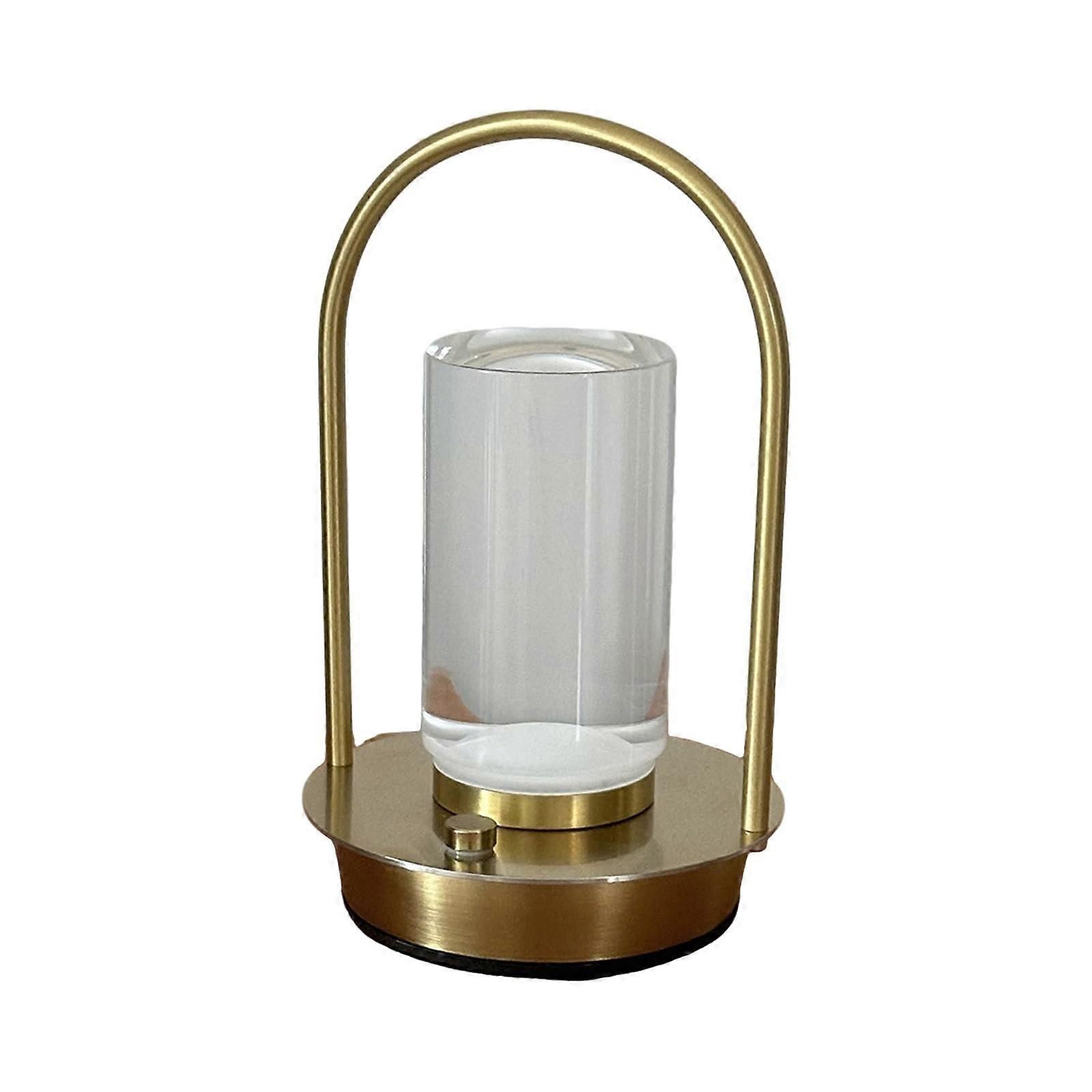 Rechargeable Lamp Gold Metal Touch Lamp 2000mAh Crystal Lantern Table Lamp 3Color Stepless Dimming Model A