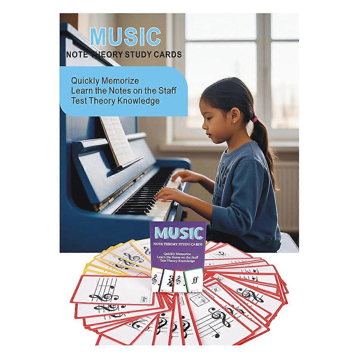 Music Flash Cards Colored Copper Plate Paper Piano Color Coded Flash ...
