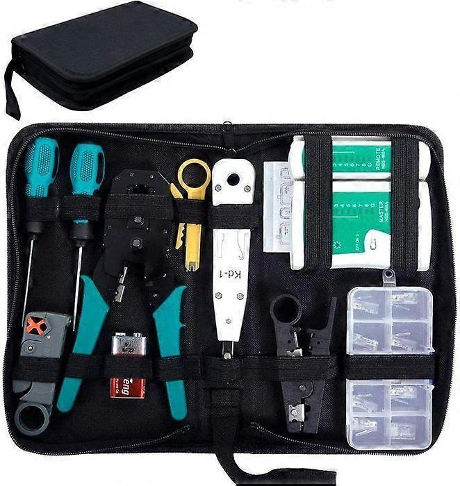 Network Cable Tester - 12-Piece Network Tool Kit - for Computer Installation and Repair and Ethernet Cabling