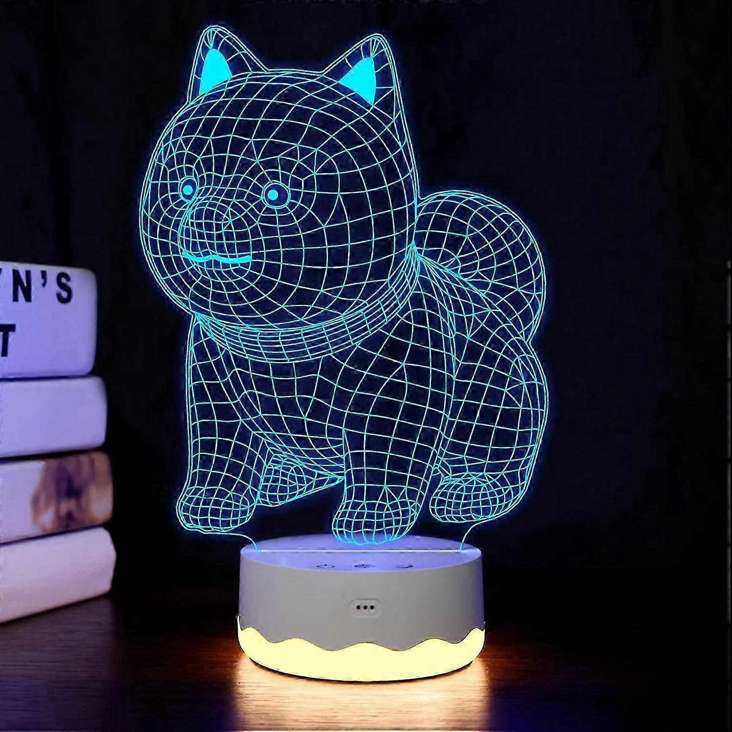 Axolotl 3D Illusion Night Light for Kids, 3D Optical USB LED Light with Remote Touch 16 Color Flashing Changing Timer Desk Lamps Room Decor Fest