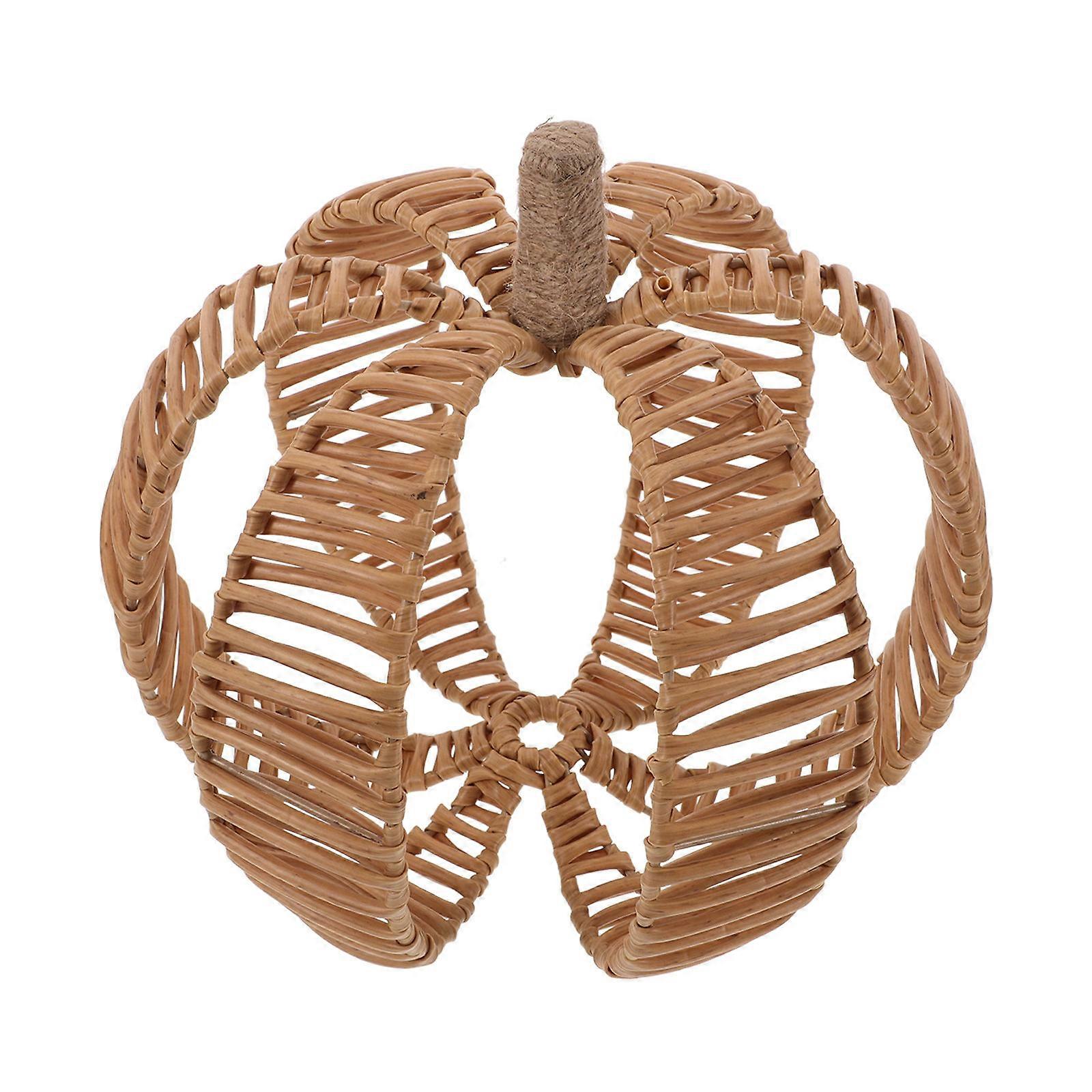 Woven Pumpkin Model Pumpkin Ornament for Festive 2Pcs Tabletop Decor