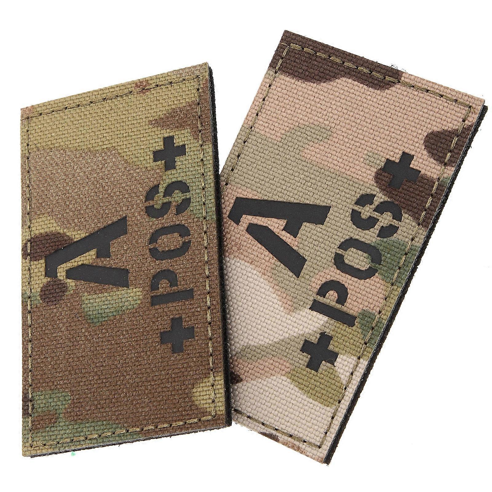 Hook and Loop Blood Type Patch Camouflage A Positive 8Pcs for Decoration