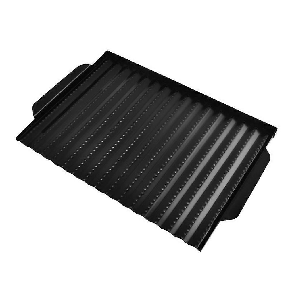 Stainless Steel Barbecue Plate Practical Rectangular Grill Tool 42.3X27X2CM 1Pack