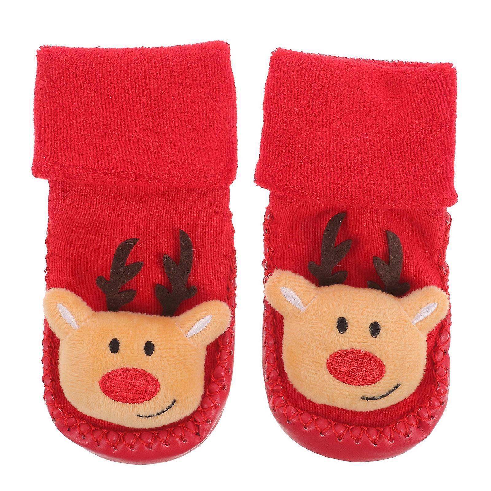 Non-Slip Socks for Kids Christmas Floor Socks with Particle Sole 1Pair