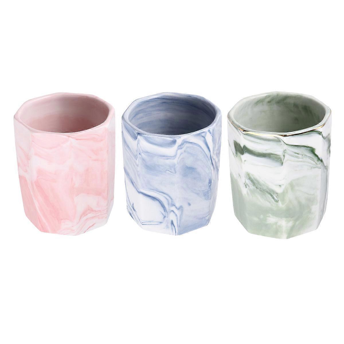 Pencil Container 2Pcs Green Octangular Design Ideal For Home Study Desk Stationery Storage 8X8X9.5Cm