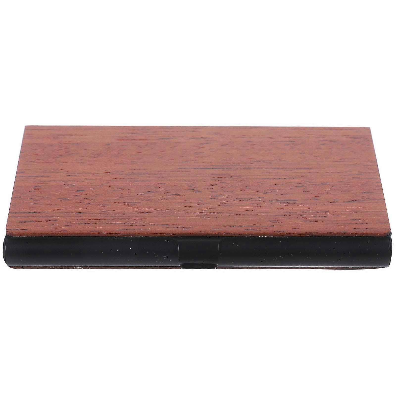 Business Card Holder Multi-Function Card Box for Office 3Pcs Brown Aluminum Alloy