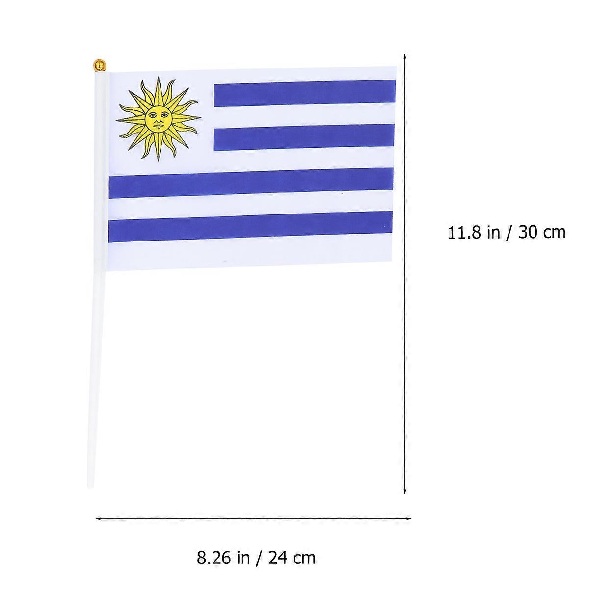 Hand Held Stick Flags National Stick Flag for Game 100Pcs Uruguay