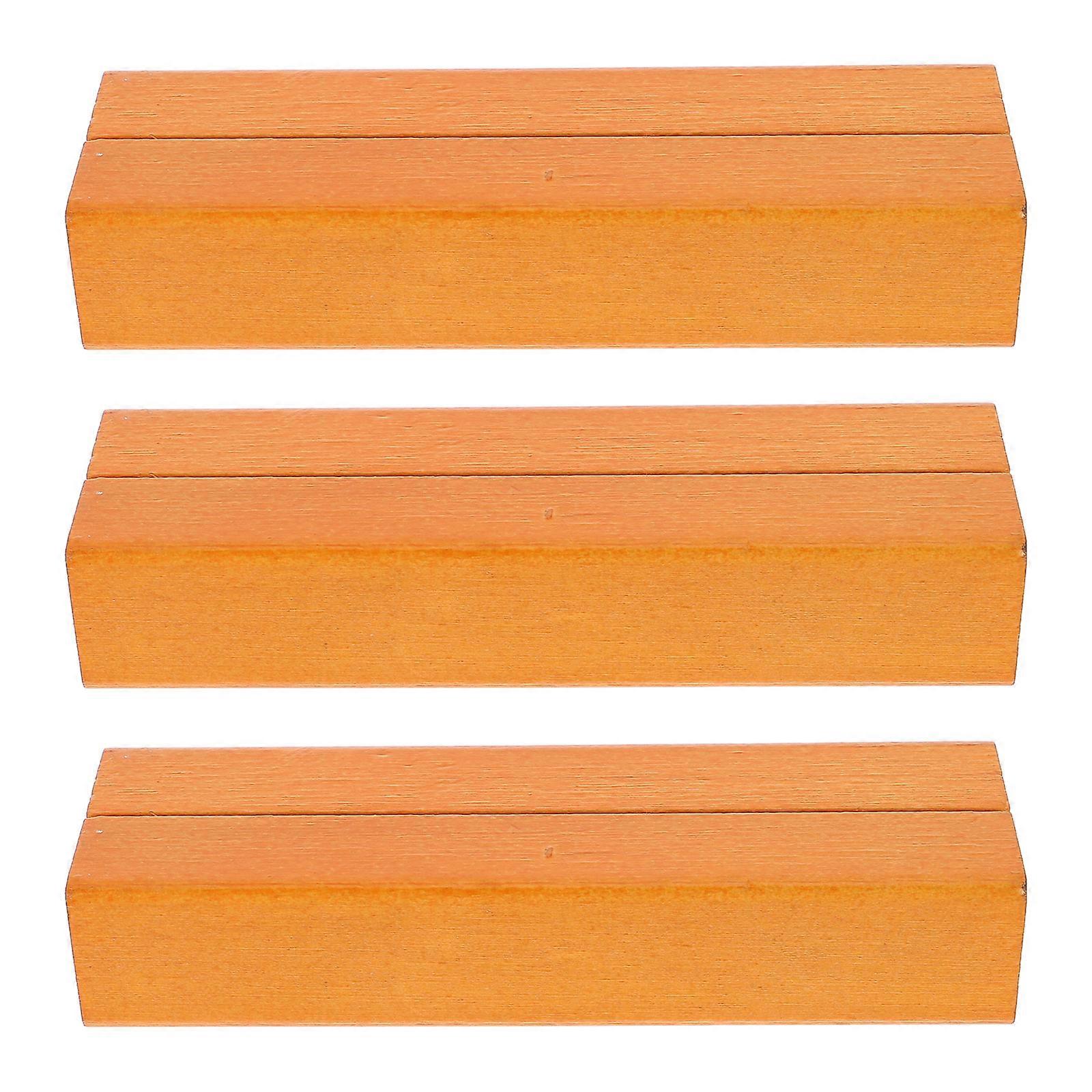 Wood Base Desk Cards Display Stand for Displaying 6Pcs Brown