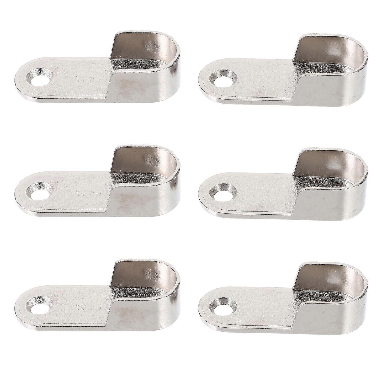 Rod End Support Bracket Easy Installation Silver 4.5X2X1.3CM 6Pcs