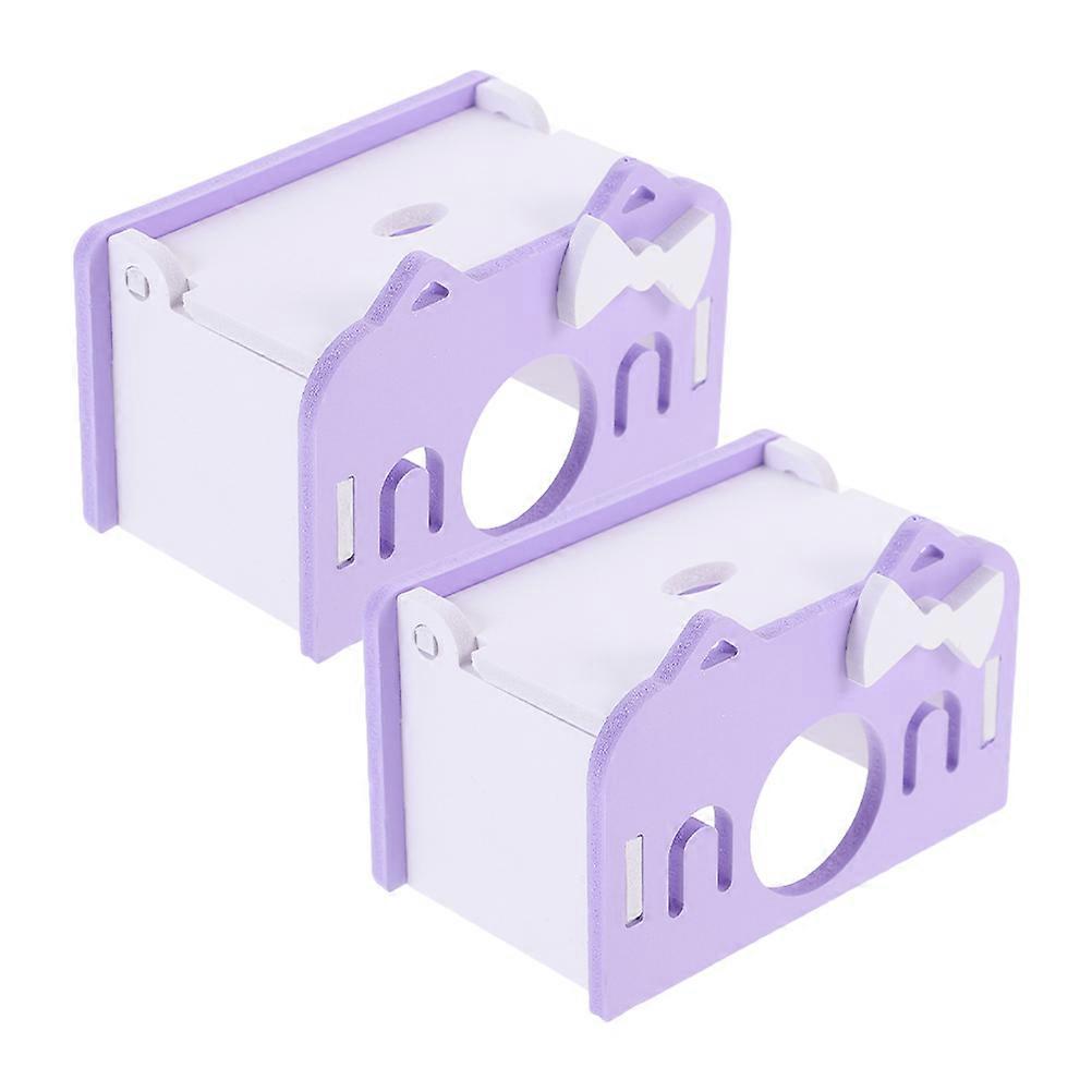 6Pcs Hamster Plastic Hideout House for Small Pets Lavender PVC Material