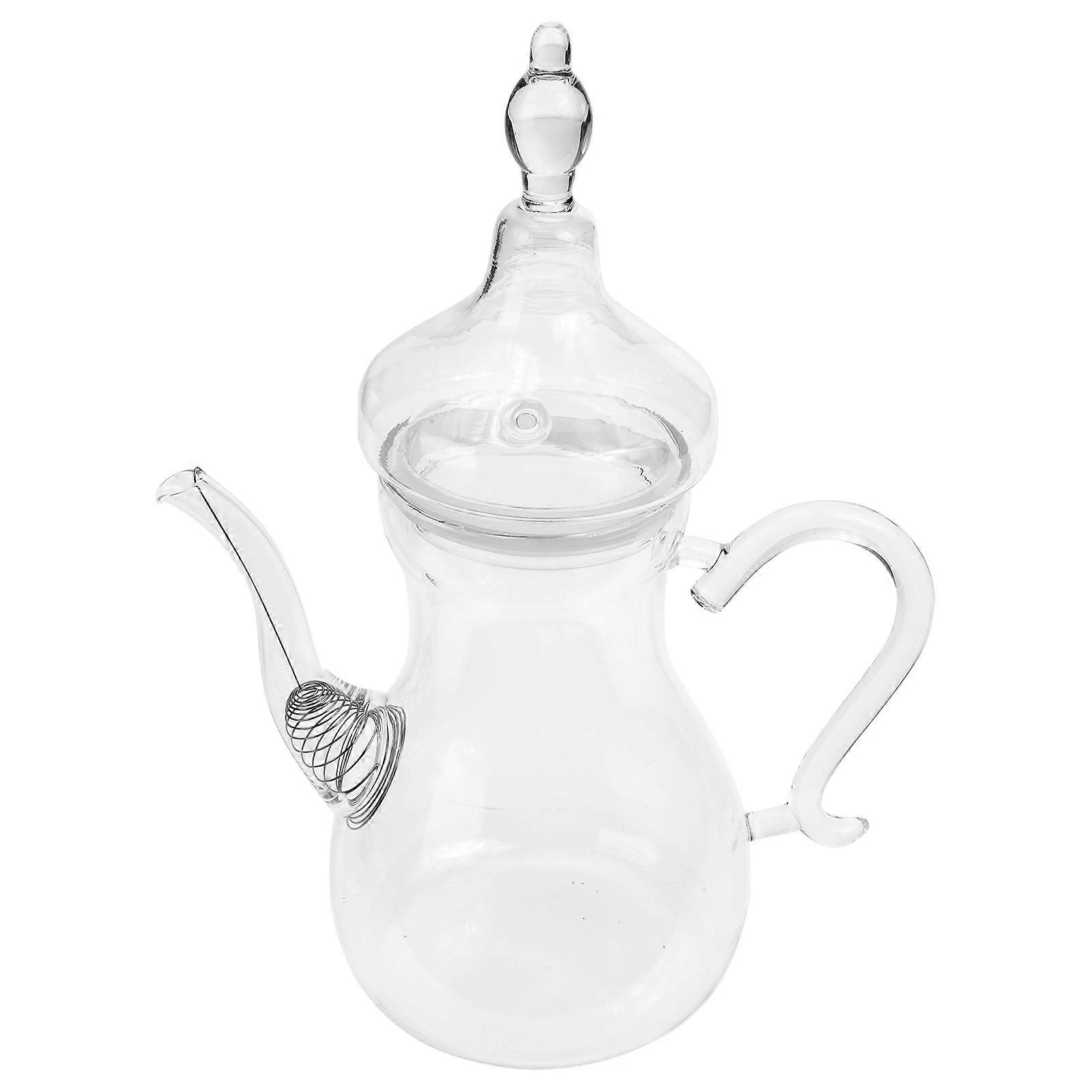 Teapot Glass Tea Kettles Middle East Style Infuser Tea Maker 1000ml Transparent 1Pack