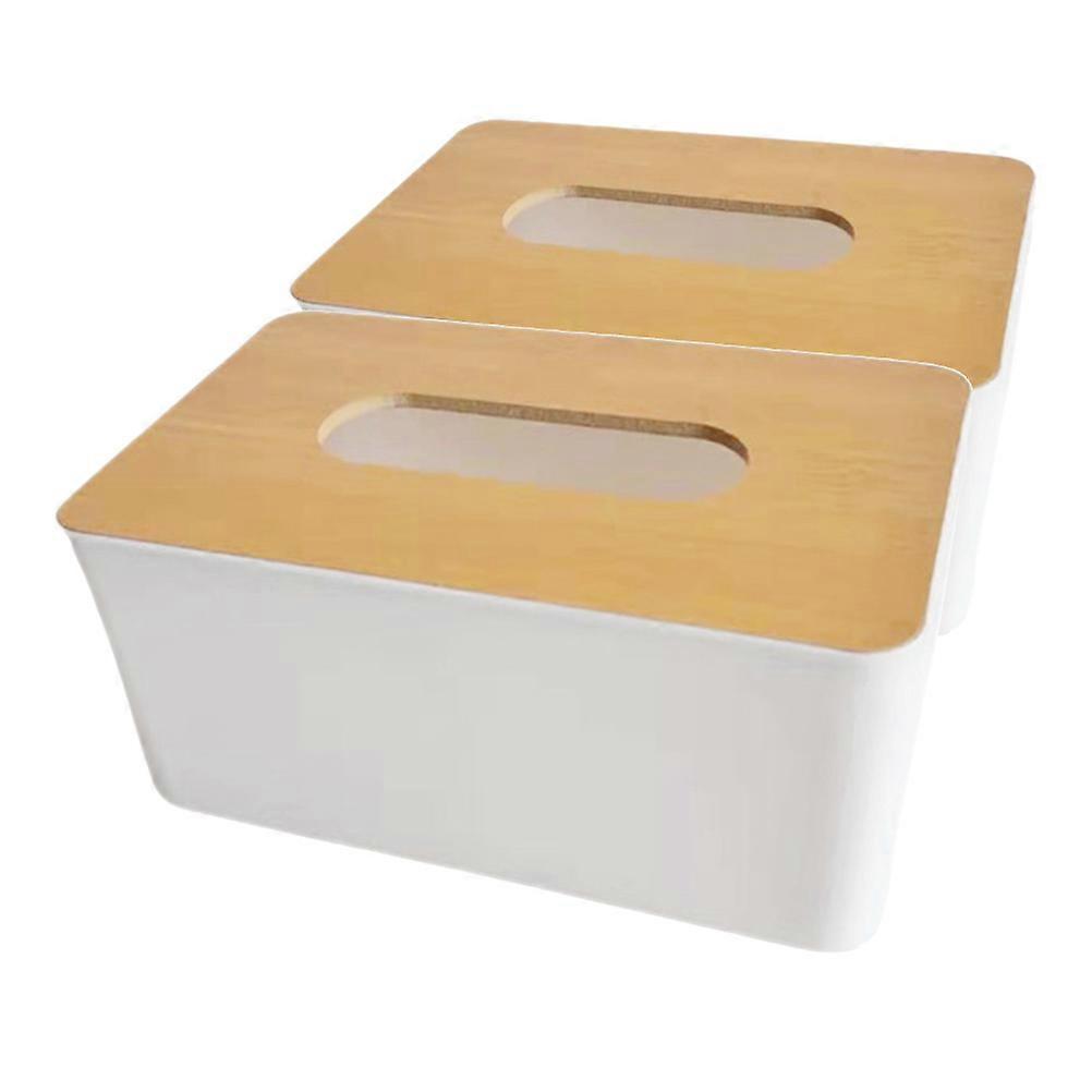 Rectangle Tissue Box Cover for Living Room 6Pcs Khaki Tissue Holder