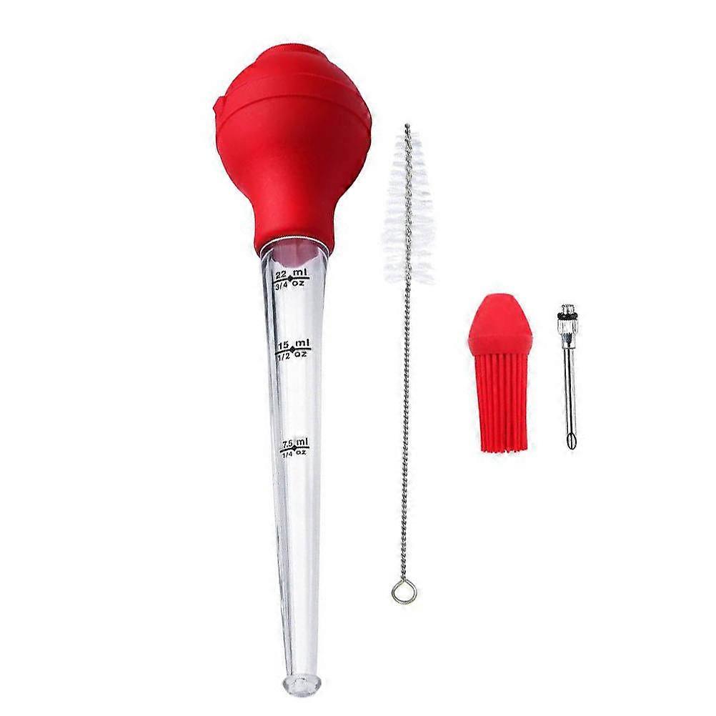 Barbecue Tools Kitchen Oil Dropper Turkey Seasoning Pump 2Sets Red