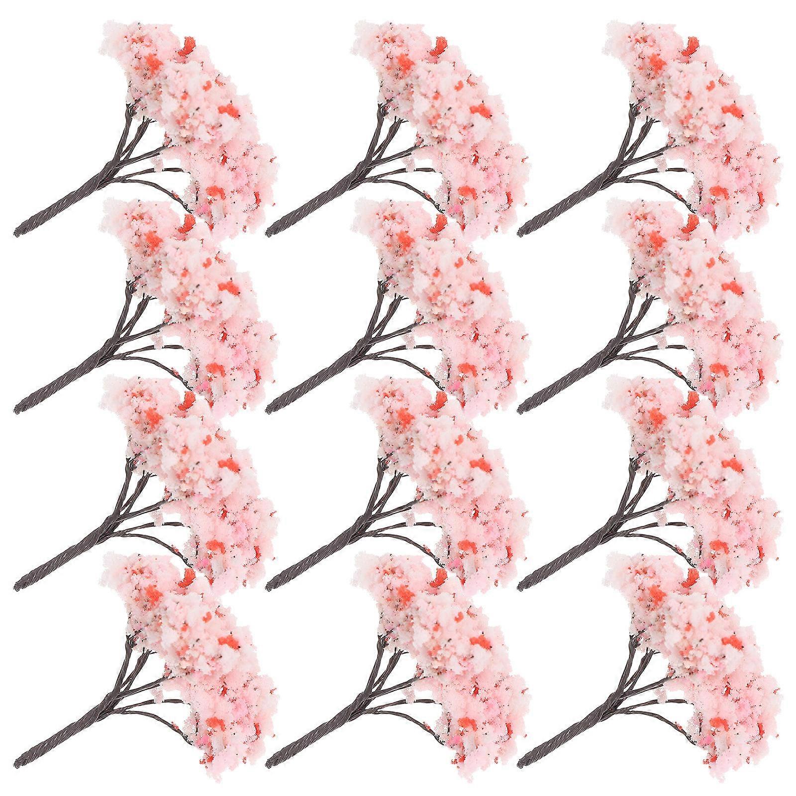 Miniature Cherry Blossom Trees Model for DIY Scenery 24Pcs Set