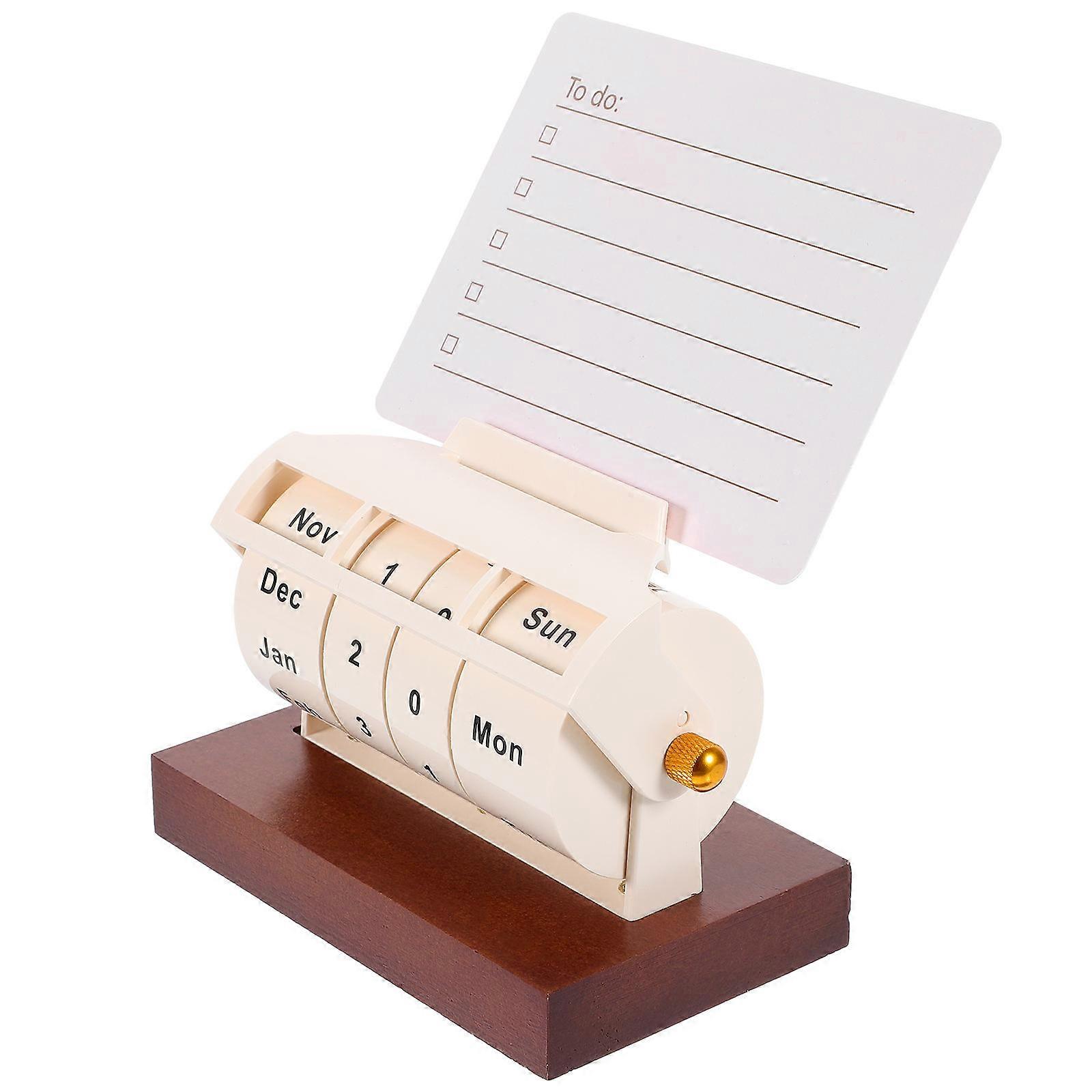 Office Perpetual Calendar Decorative Wood Calendar for Daily Use 4Sets