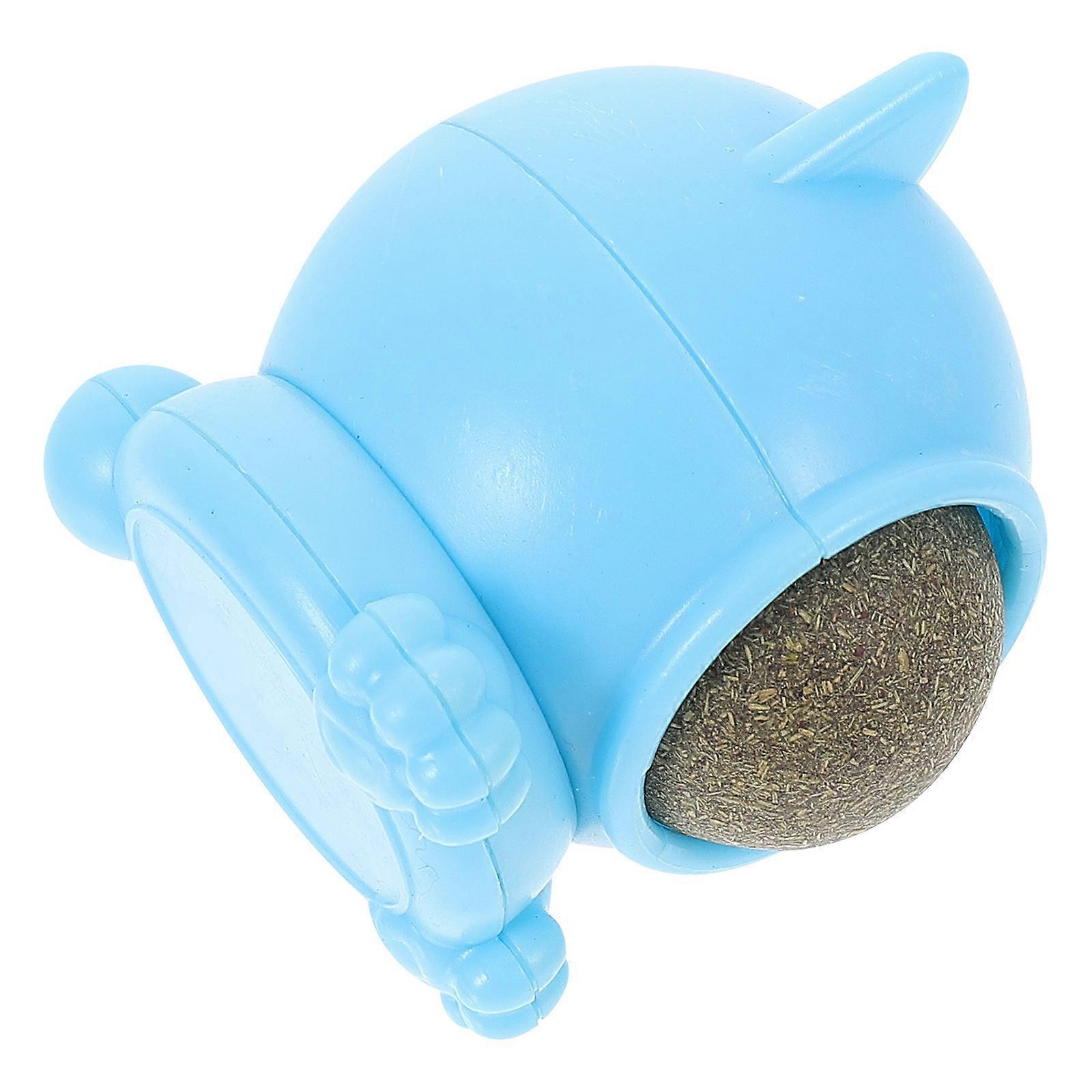 Cat Interactive Toy Adhesive Ball Plastic Cat Lick Toy Rotating Play Indoor For Pet Cats 1Set