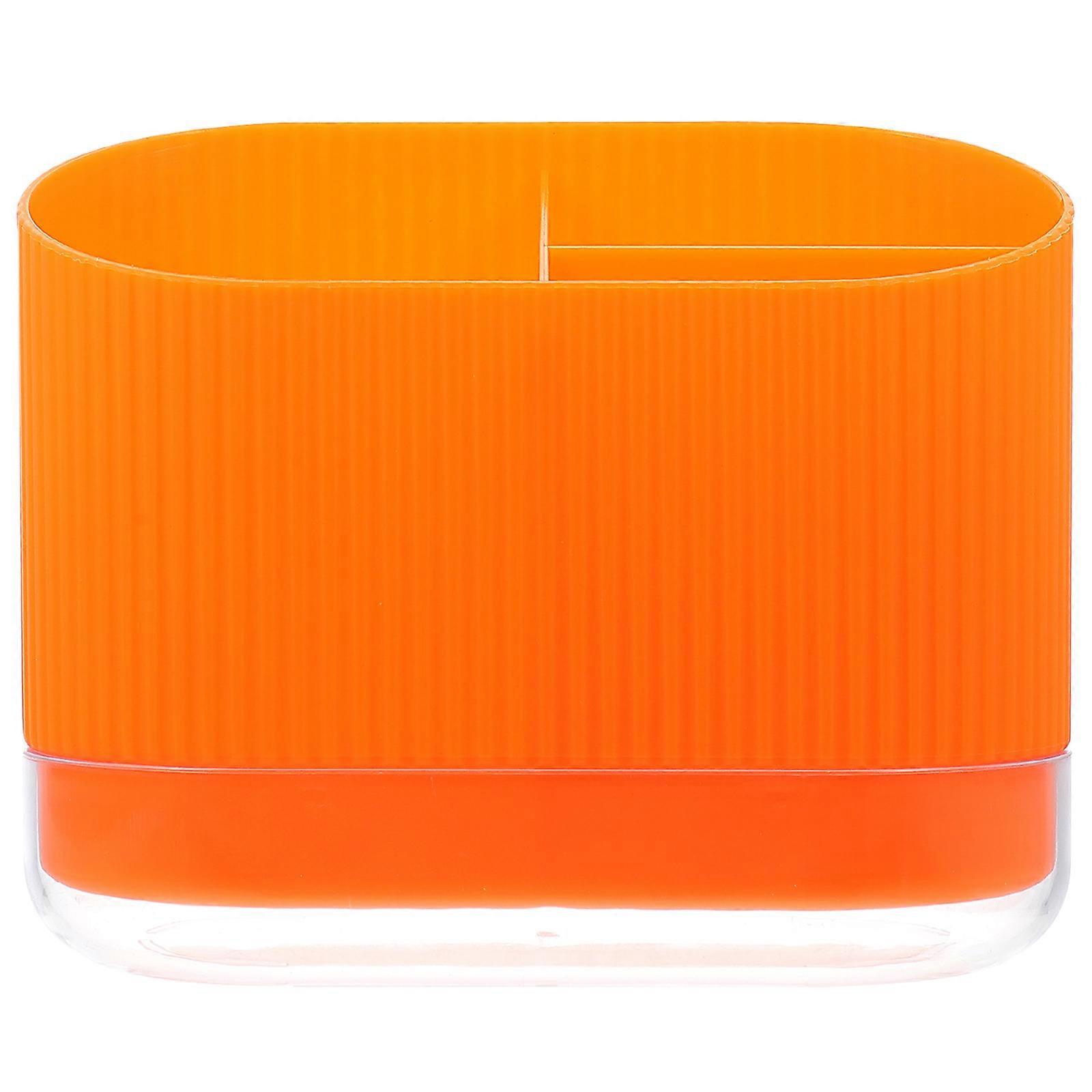 Countertop Cutlery Holder Kitchen Utensil Holder For Kitchen Use Rectangular Orange Compartment Design 1Pcs
