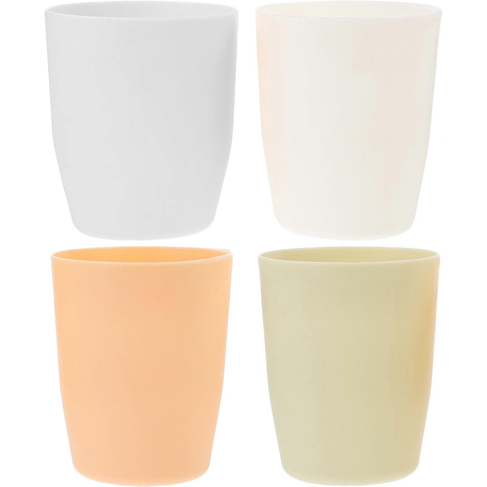 Tooth Brushing Mugs PP Material Home Use Khaki 4Pcs