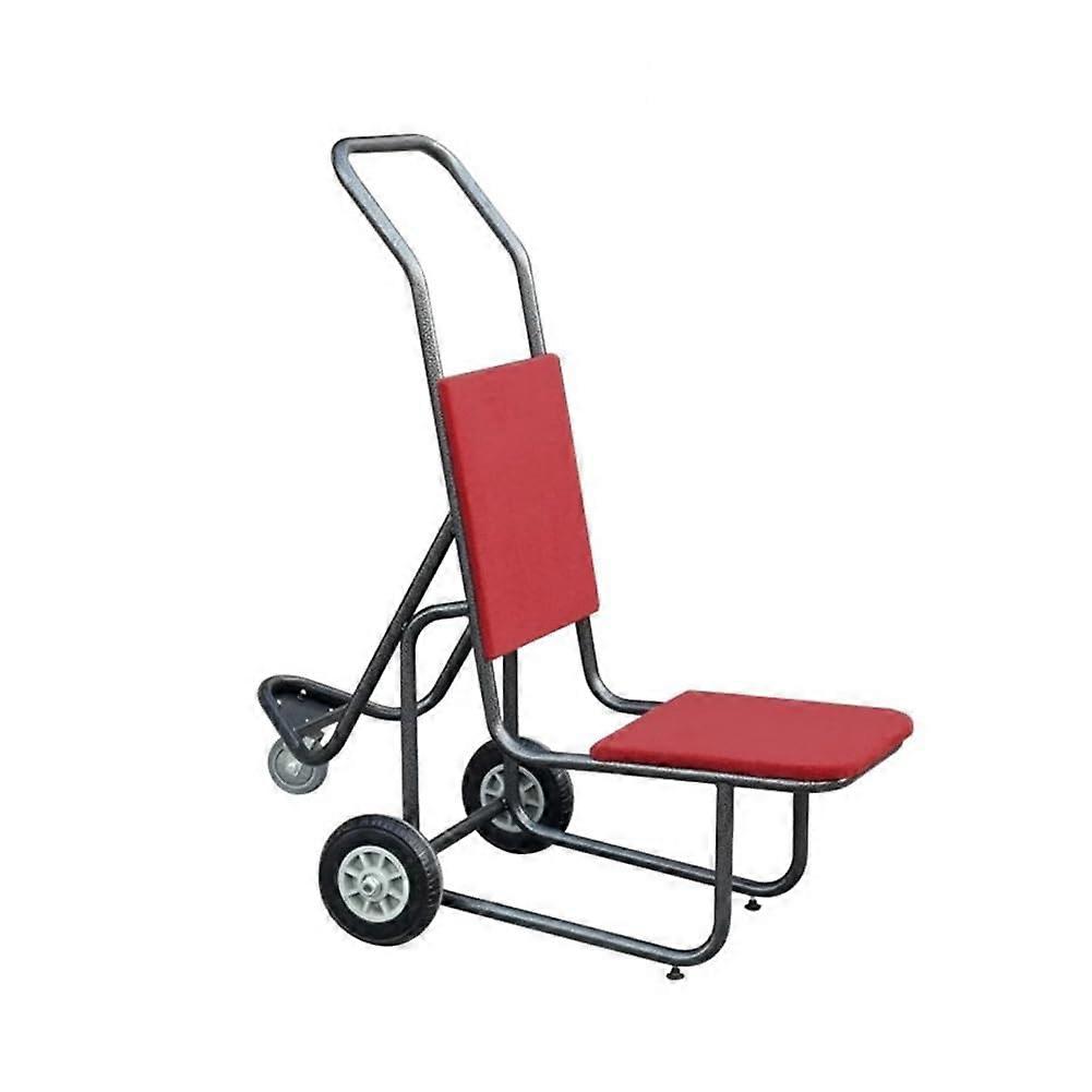 3 Wheel Stacking Chair Cart Light Durable Transport Solution For Events Banquets Parties Easy Storage Rosso