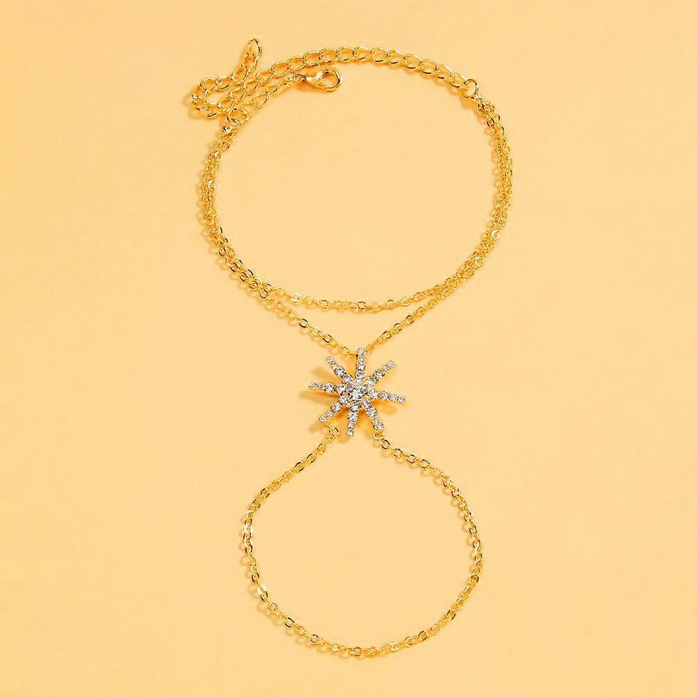 Nueva pulsera geométrica triangular con cadena simple y estrella de seis puntas.