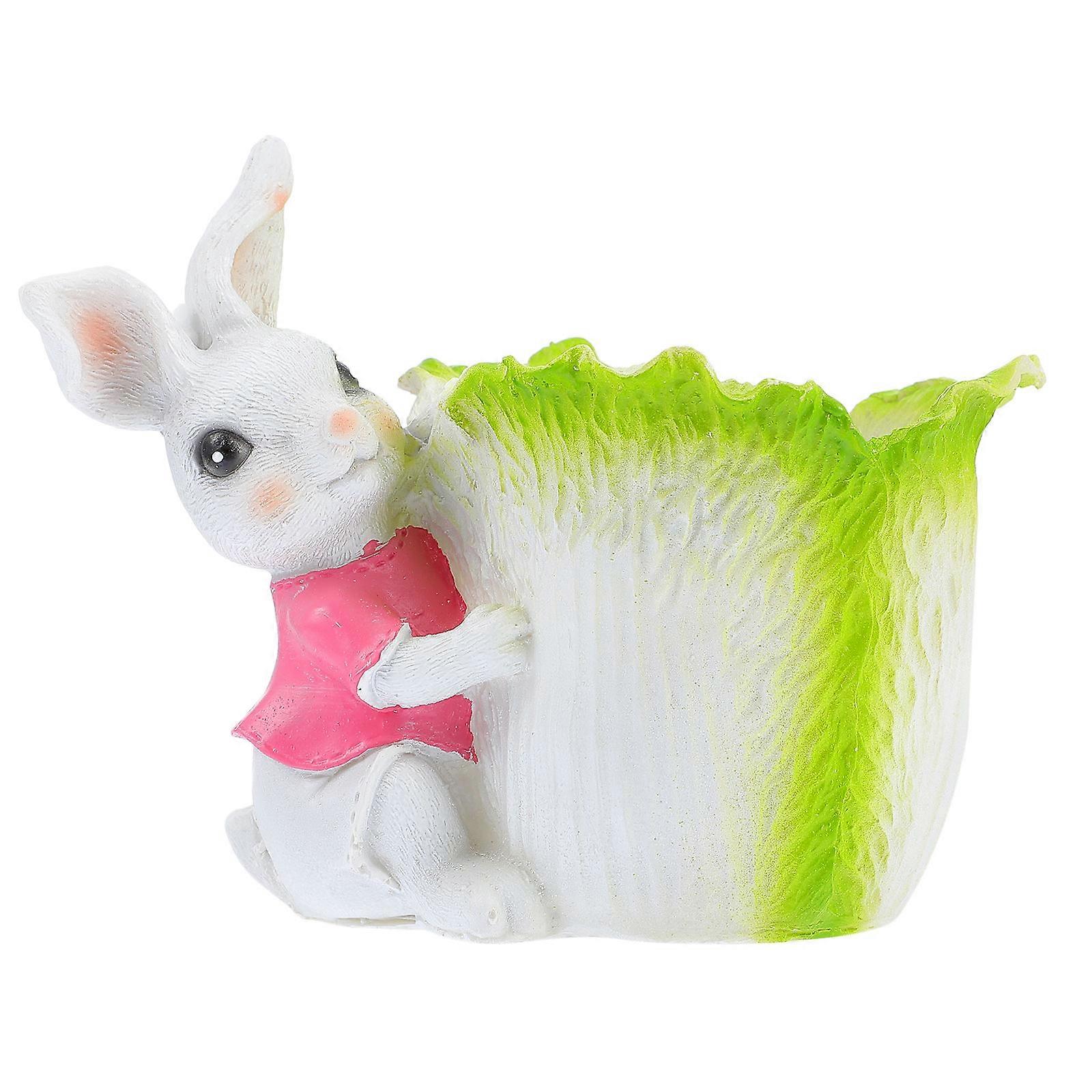 Rabbit Resin Flowerpot Succulent Container for Storage 3Pcs Cartoon Model