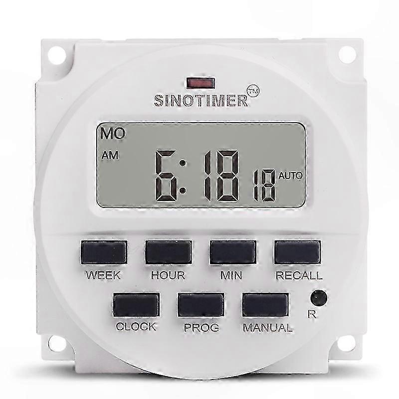 Programmable 7-Day Digital Timer with 15.98 Inch LCD Display, 12V DC Voltage Control for Time Management Solutions
