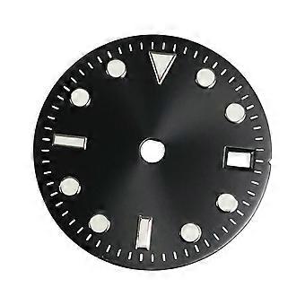 29 mm Zifferblatt für NH34 Uhrwerk Uhrmacher liefert Metallersatz schwarz