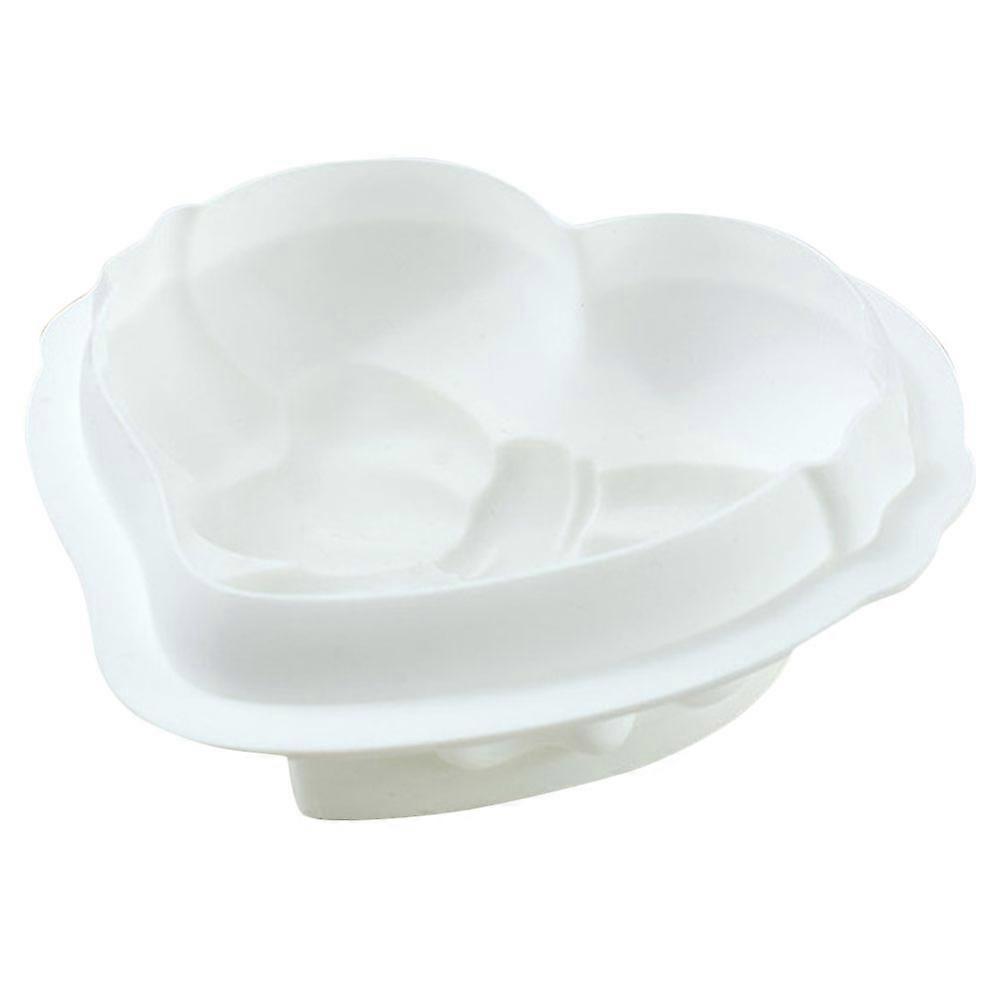 Silicone Baking Mold Heart Baking Mold Cake Making Tool for Mold for Chocolate Candy Fondant Baking in White 1Set