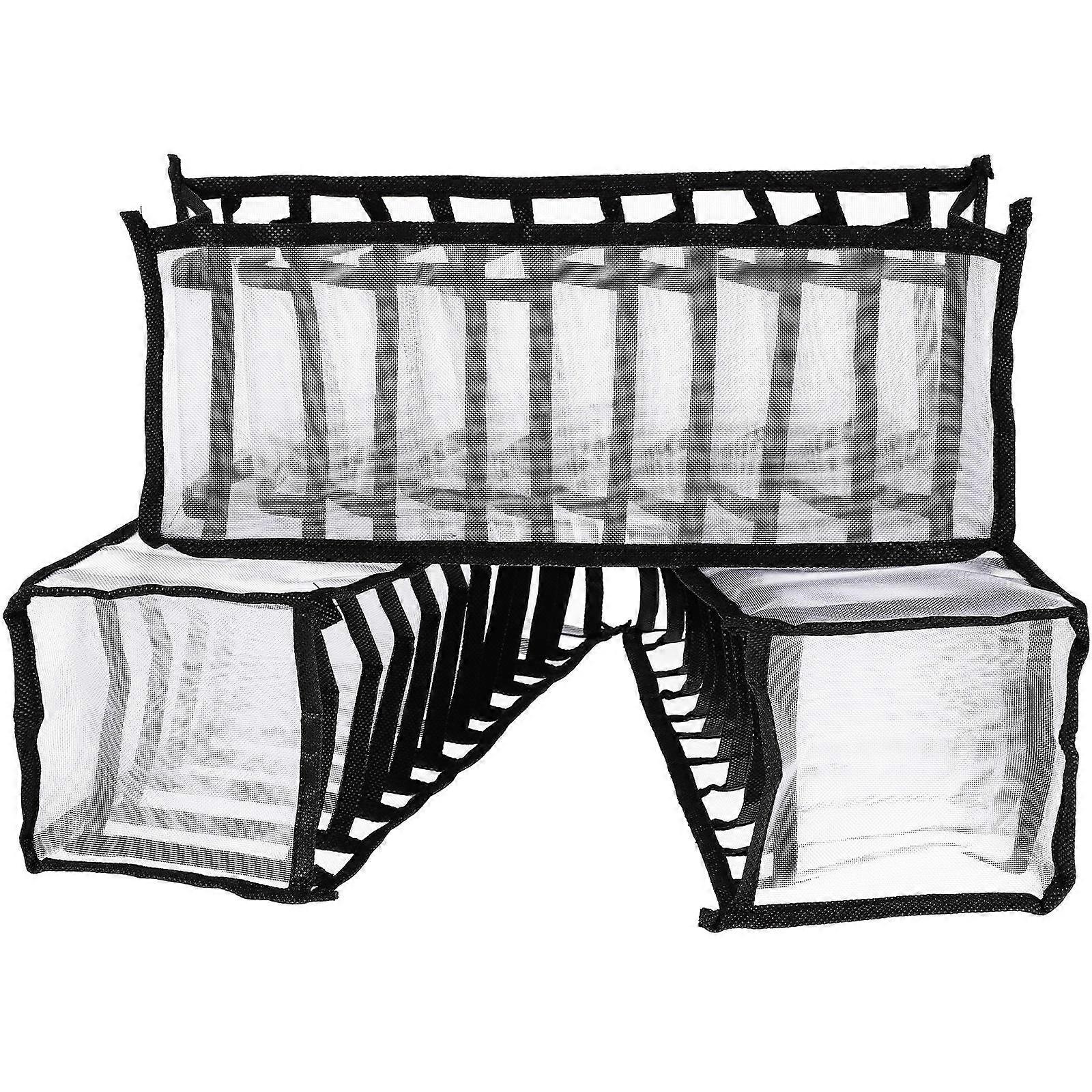 Bra Storage Box Organizer for Underwear and Socks 2Sets Black
