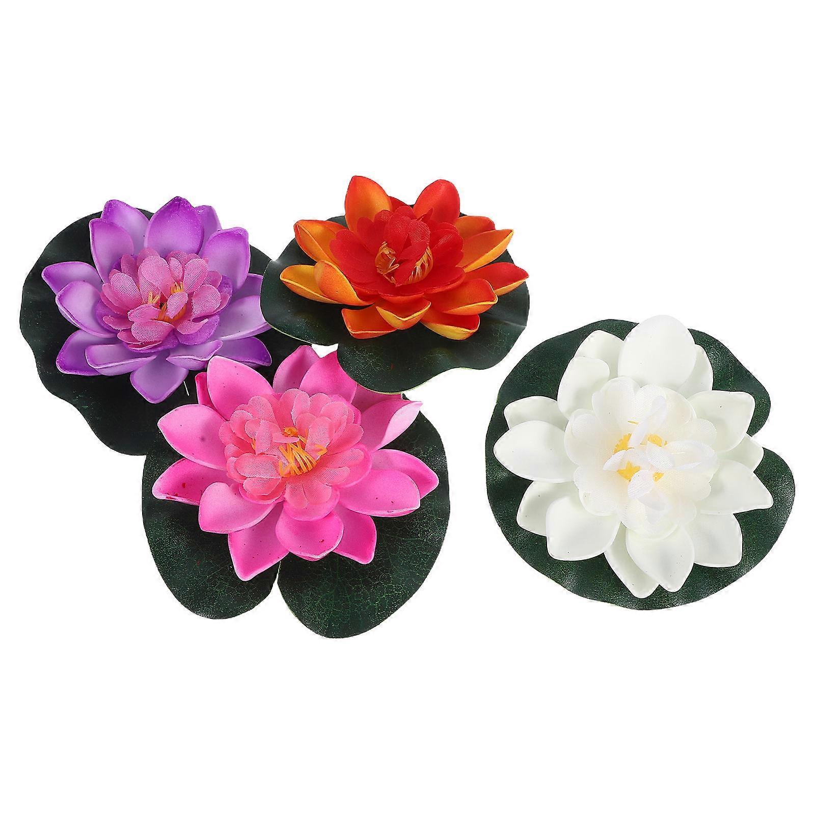 Lotus Artificial Floating Flower for Aquarium and Pool Decor 8Pcs