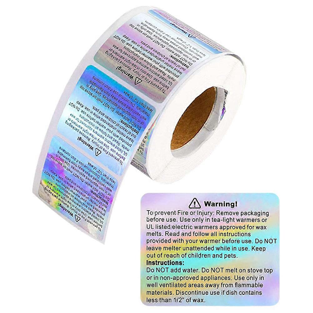 Safety Decal Candle Warning Labels Plastic Roll for Candle Making DIY Use 5 Rolls