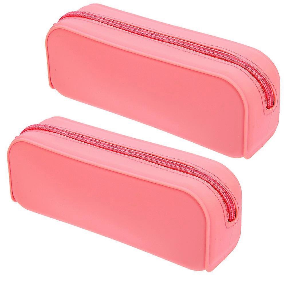 Silicone Pencil Case 6 Pcs Portable Aesthetic Design Pouch Ideal For Stationery Makeup Brushes Measuring 7.1x2.8x7.7in Featuring Organization Function