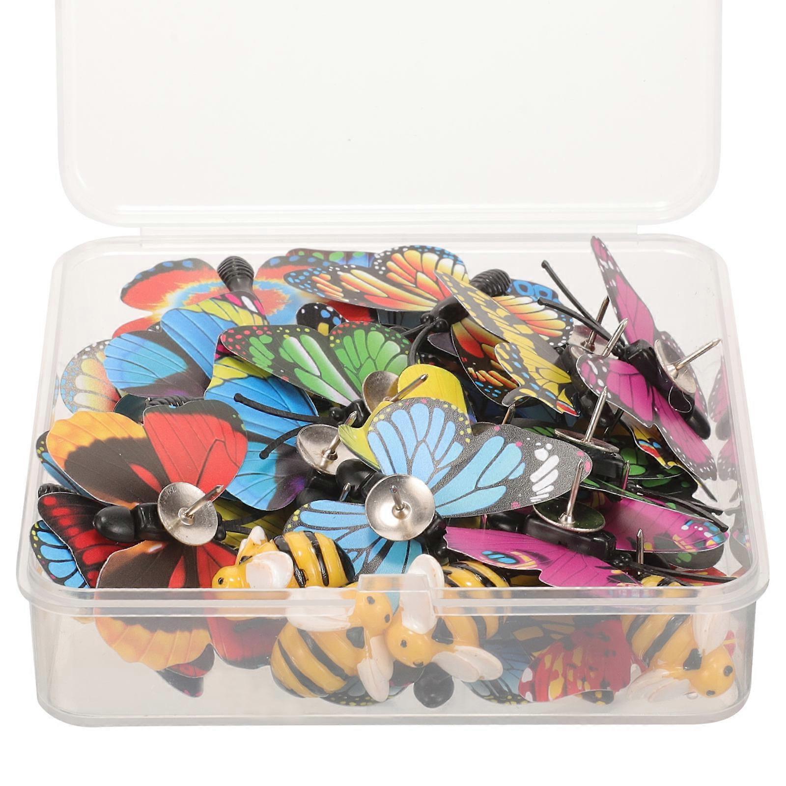 Bee Thumbtacks 200 Pcs Decorative Assorted Color Suitable For Home Office School And Travel Planning Use