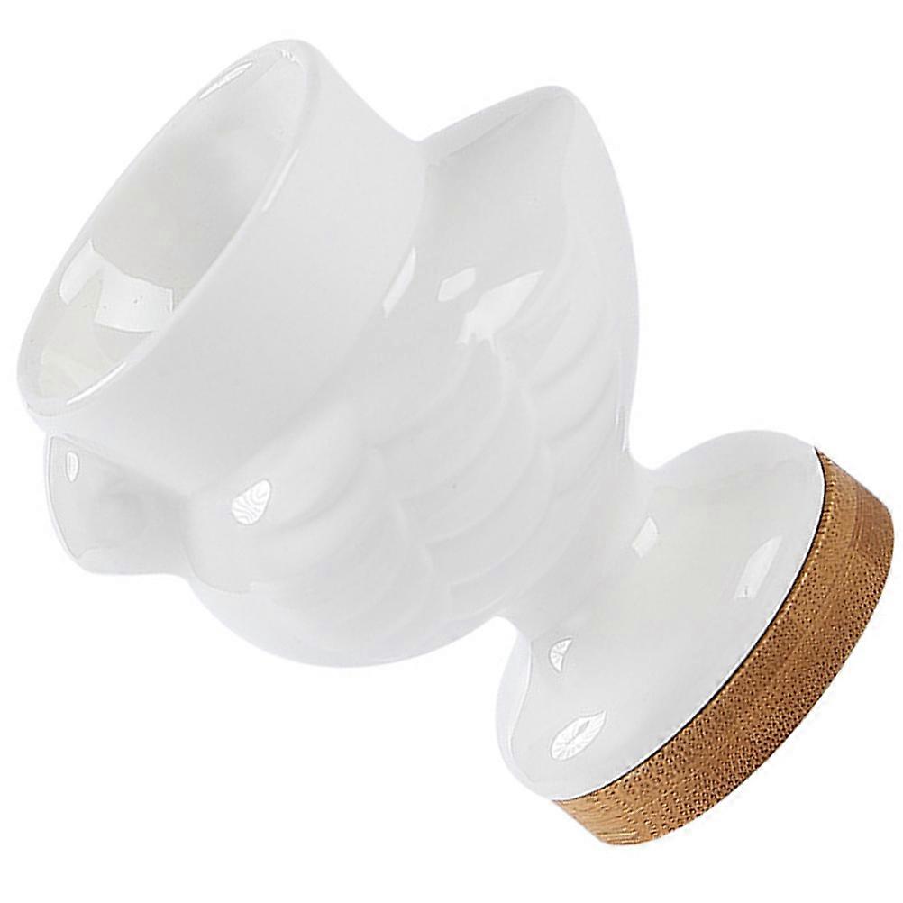 Egg Holder Ceramic Cup for Eggs Holding Stand White 2Pcs Adorable Design