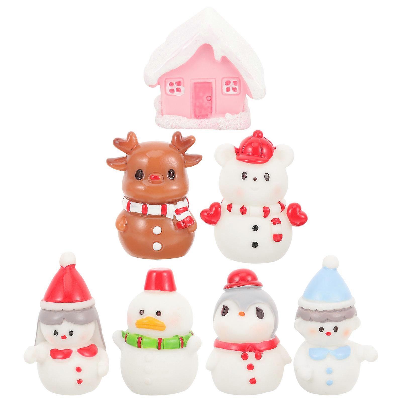 Xmas Miniature Model Resin Decoration for DIY Landscaping 35Pcs Set