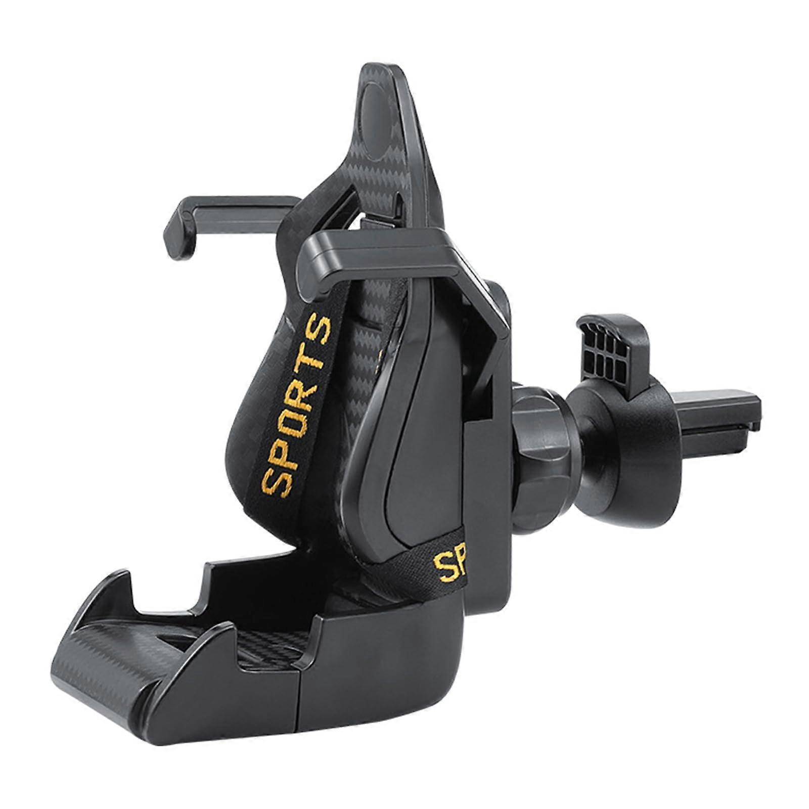 Car Vent Phone Holder 360 Rotation Adjustable Bracket Yellow Secure Car Phone Mount For Enhanced Navigation