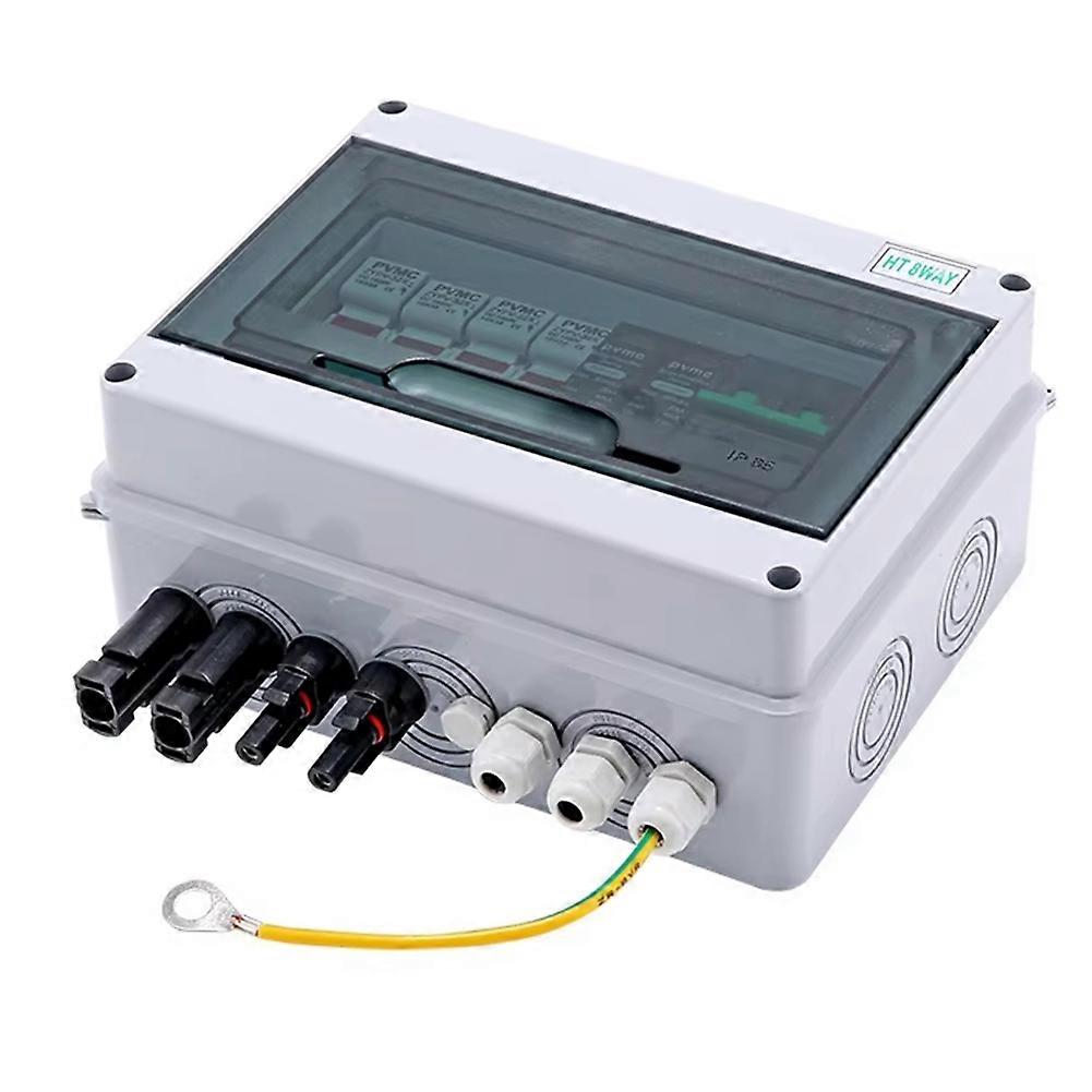 Solar Photovoltaic PV Combiner Box with Ground Wire Protection 2 in 1 Out DC600V Fuse MCB SPD Waterproof Box IP65