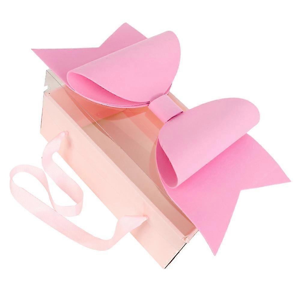 Valentine's Day Box Bow Design Flower Holder Storage Holder Pink Rectangular Light 1 Set