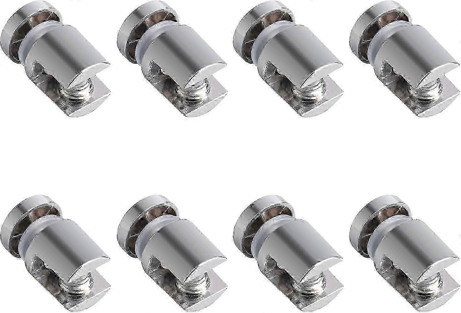 مشبك مشبك زجاجي ، 8 قطع قوس رف زجاجي قابل للتعديل مصقول من سبائك الزنك من الكروم حاملي المشبك الزجاجي يدعم دعامة التثبيت الأسطوانية أحادية الجانب