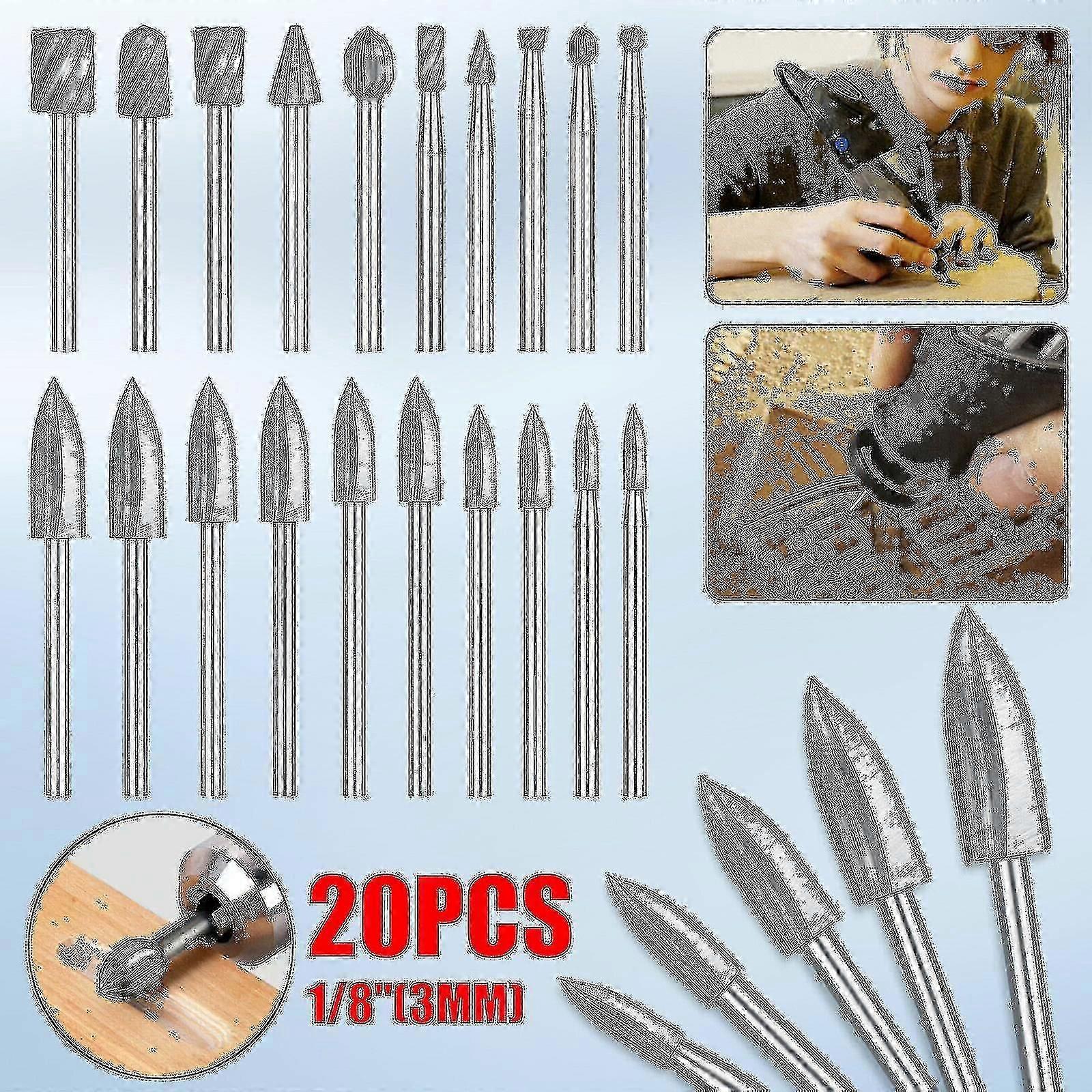 Wood Carving Engraving Bit Set - Milling Cutter for Dremel Rotary Tool