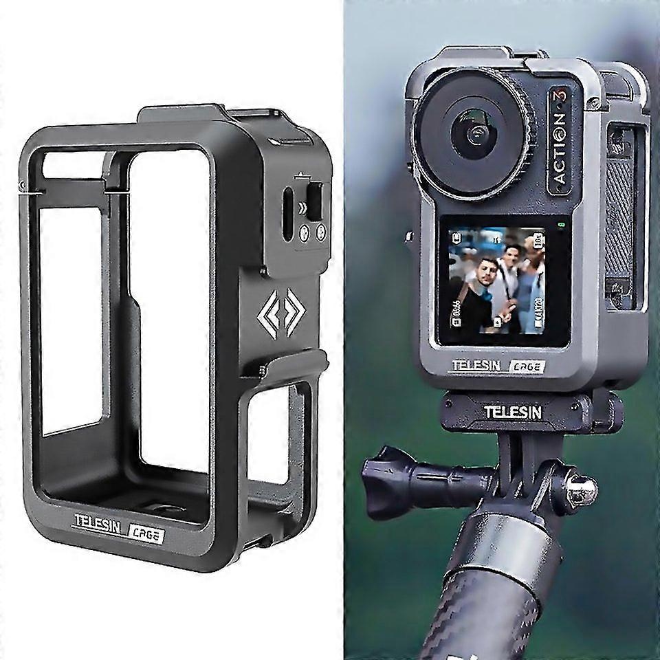 For Dji Osmo Action 3 Telesin Oafms004 Motion Camera Metal Rabbit Cage Protection Frame