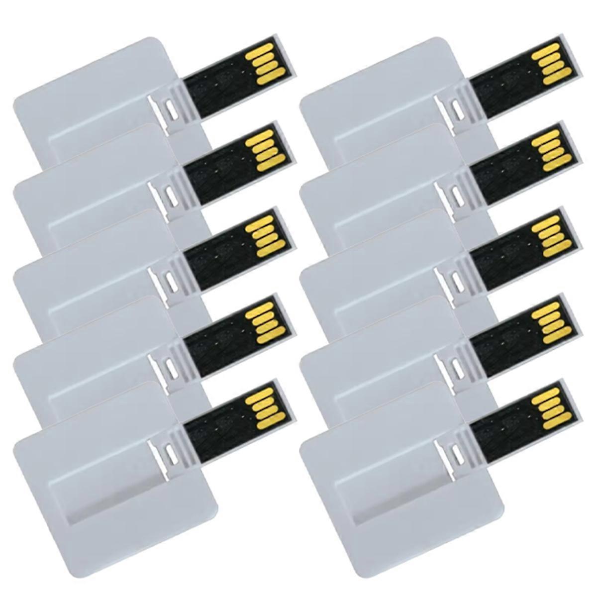 10pcs White Card Square Card USB Flash Drive 4GB Thumb Drives for Giveaways Top Quality