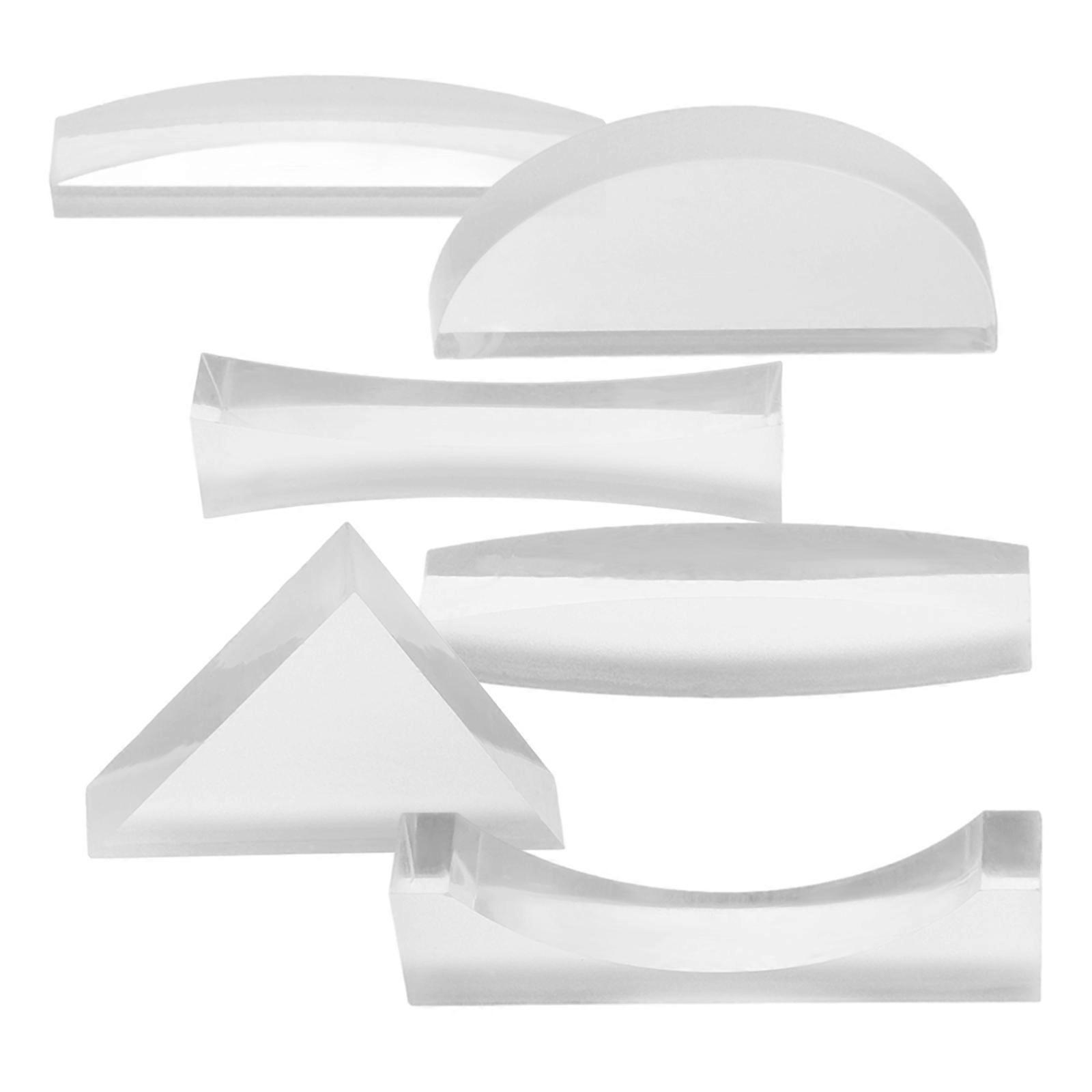 Physics Experimentation 6Pcs Assorted Color Acrylic Optical Lens for Science Teaching in School and Outdoor Versatile Use Light Refraction