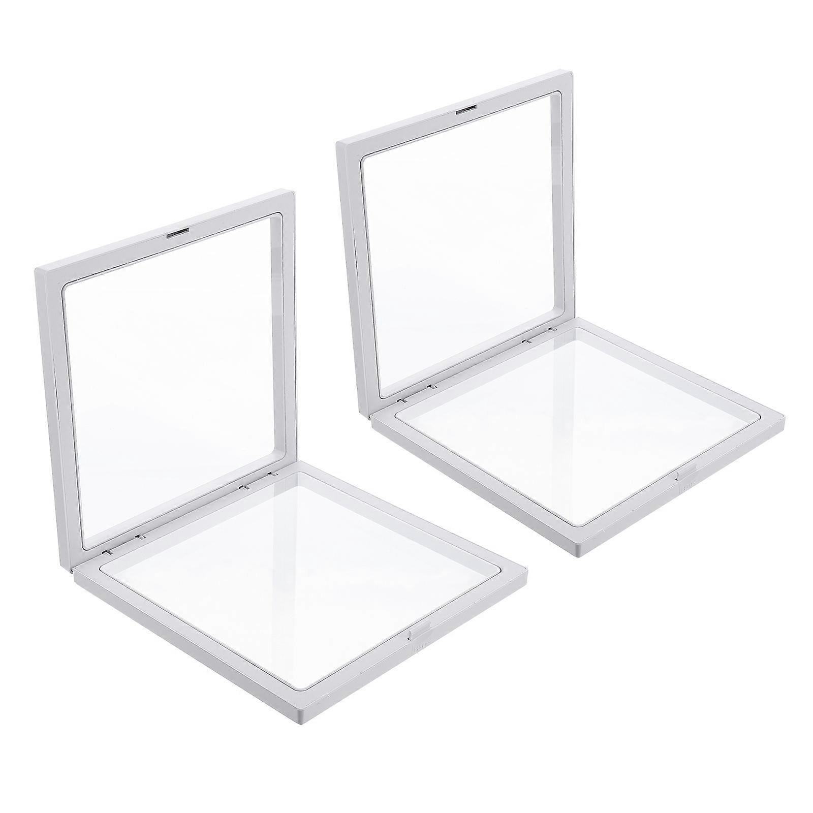 3D Floating Frame Display Jewelry Display Holder for Storage White 10Pcs